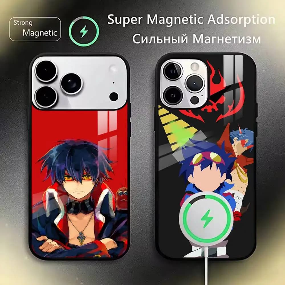 Tengen Toppa Gurren Lagann Simon Phone Case Magnetic with Magsafe Wireless Charging For iPhone17,16,15,14,13,12,11 Plus,Pro