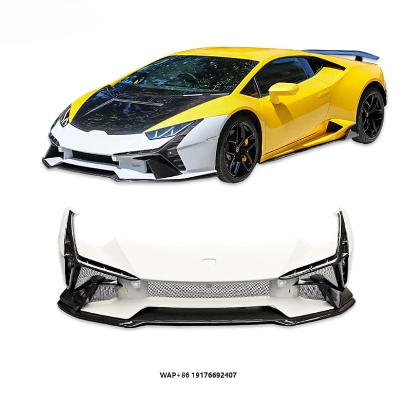 Huracan Lp 580 610 EVO Upgraded Half Carbon Fiber Car Bumper Body Kit TECNICA Style Front Bumper