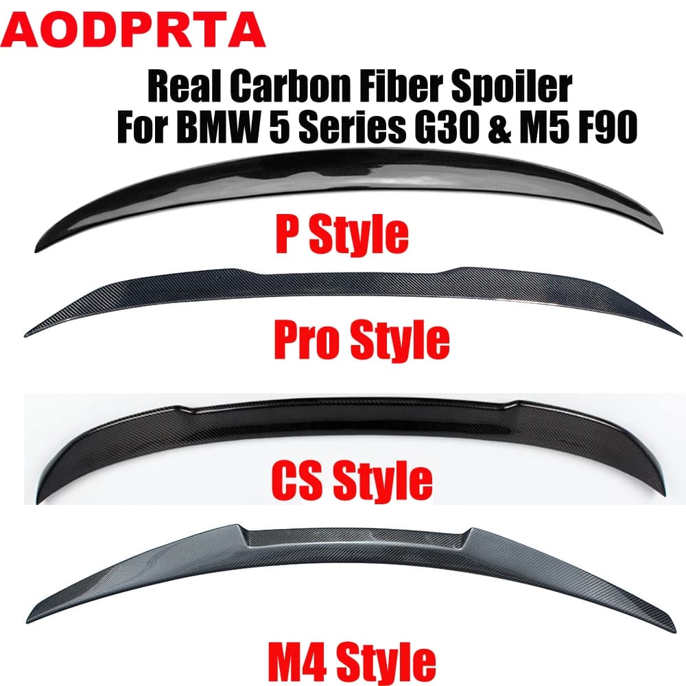 G30 Spoiler Real Carbon Fiber Rear Boot Trunk Wings Ducktail for BMW 5 Series G30 M5 F90 2017-2022 CS/M4/PRO/P Style
