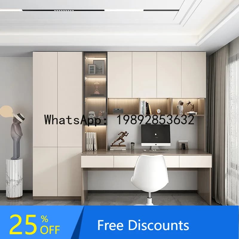 CZ Modern Minimalist Tempered Glass Door Bookshelf Study Office Storage Cabinet Bookshelf with Bookshelf Combination