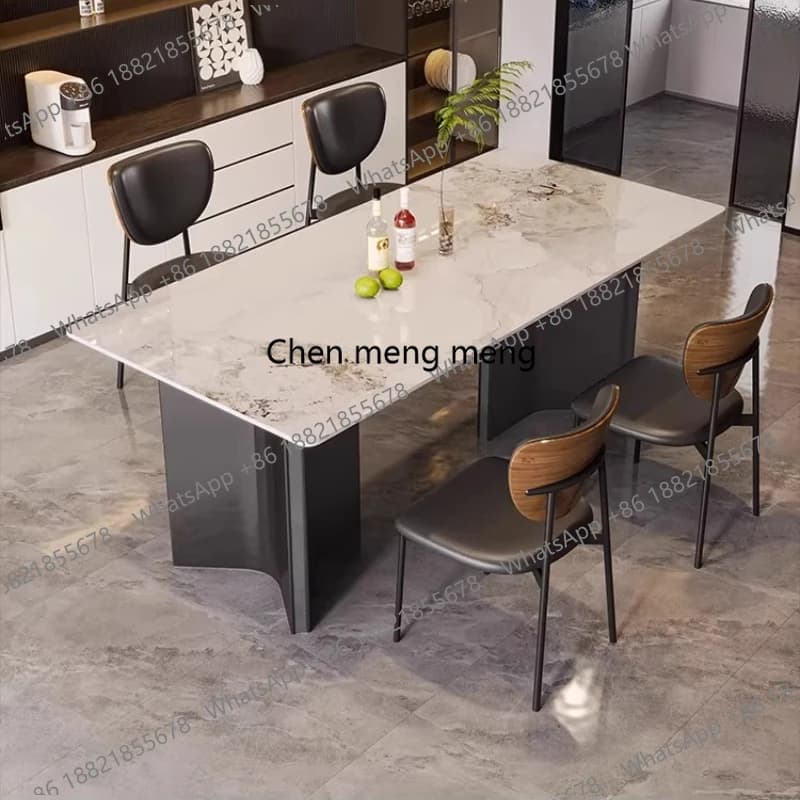 Luxury Modern Dining Table Waterproof Black Wood Rectangle Dining Table Relaxing Design Set Sala Da Pranzo Kitchen Furniture