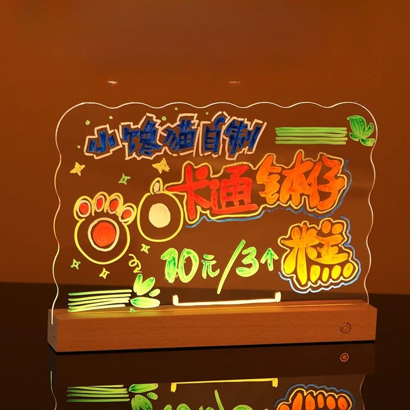 Luminous billboard charging LED night market light sign stall luminous small blackboard DIY fluorescent board night market