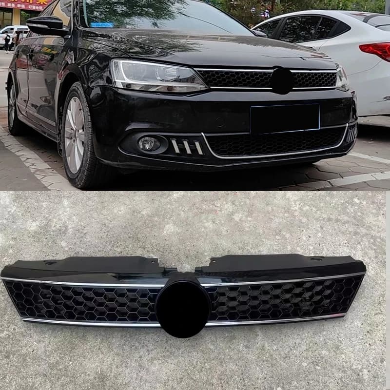 ABS Front Bumper Mask Mesh Cover Racing Grille Honeycomb Grill Center Grille For Volkswagen VW Jetta Mk6 2012 2013 2014