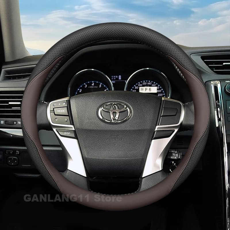 leather Car Steering Wheel Cover For Toyota Tacoma Hilux 2013-2024 Covers For Covers Auto interior Toyota Tacoma Accessories