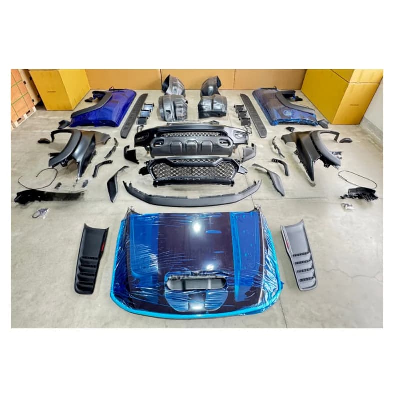 High Quality XLstyling Facelift Conversion Body Kit Fit RAM 1500 REBEL 2019-2023 Upgrade Front & Rear Bumper With Engine Hood Co