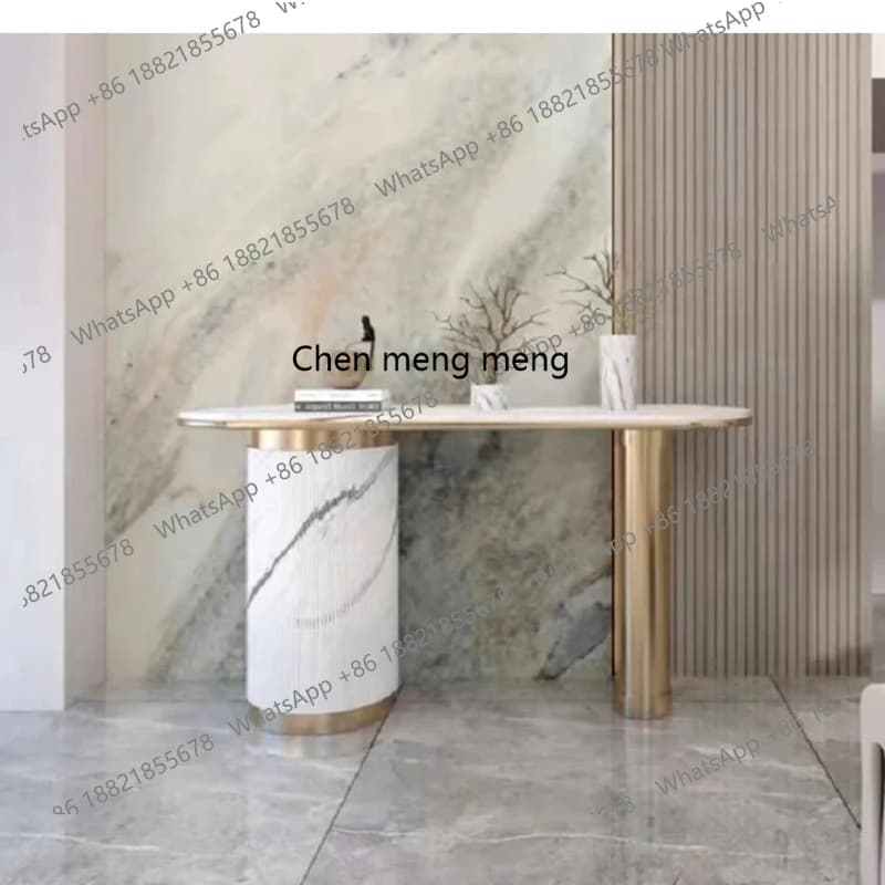 Entrance desk minimalist Italian modern minimalist marble entrance table aisle plan