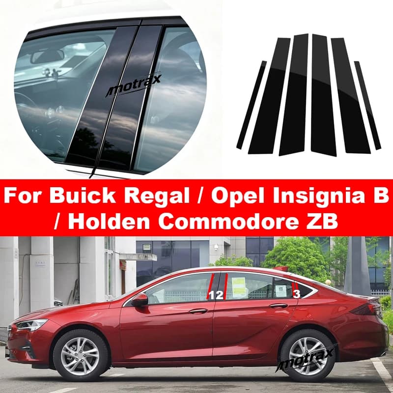 For Buick Regal Opel Insignia B Holden Commodore ZB 2017-2023 Car B C Pillar Sticker PC Window Trim Cover Middle Pillar Exterior