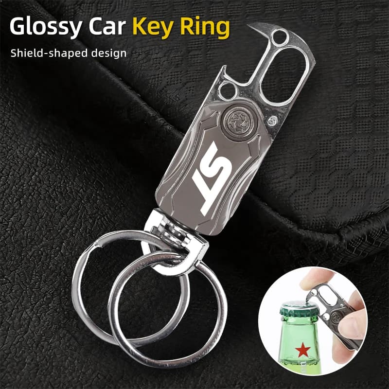 Zinc Alloy Car Key Ring Bottle Opener Interior Accessories For Ford ST Line Racing RS S Kuga Fiesta Fusion Mondeo Edge Focus
