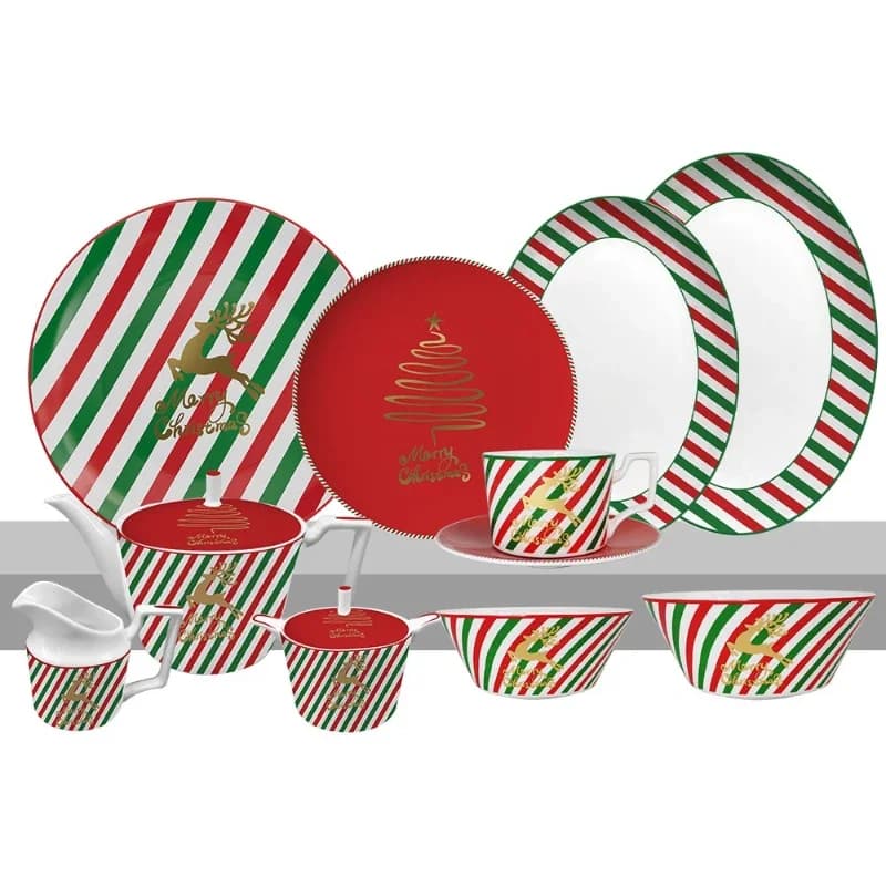 Creative Christmas candy series, hotel bone china Western food plate, steak plate, dessert plate4
