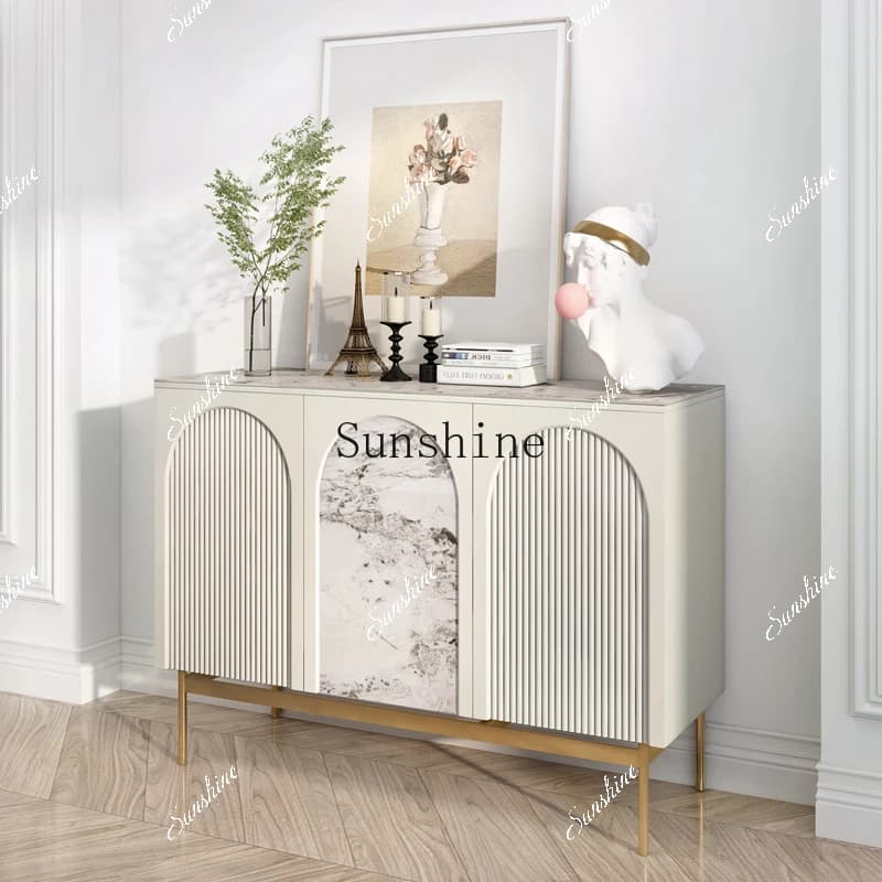 Italian light luxury high-end decoration/villa rock slab dining side cabinet  FT