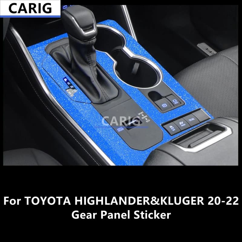 For TOYOTA HIGHLANDER&KLUGER 20-22 Gear Panel Sticker Modified Carbon Fiber Interior Car Film Accessories Modification