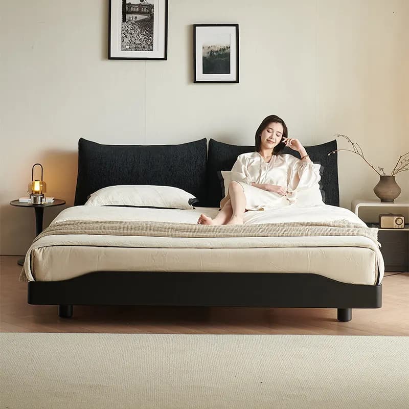 Adjustable Minimalist Double Bed Black Beige Daybed Ordinary Double Bed Narrow Wide Muebles Para El Hogar Bedroom Furniture