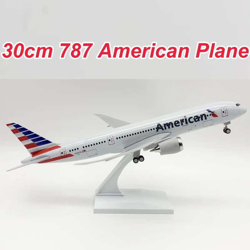1/240 Scale 30CM B787 American Aircraft US Plane Model Diecast Resin Souvenir Plane With Wheel and Stand Collected