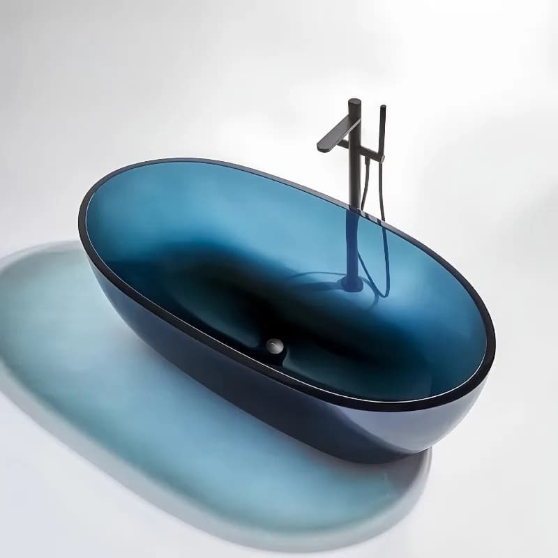 Transparent artificial stone resin premium color crystal independent bathtub