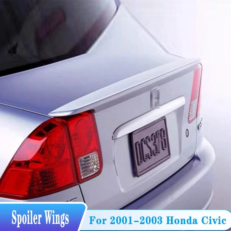 For 2001-2005 Honda Civic ES7 Car Rear Trunk Lid Spoiler Wings High Quality ABS Plastic Car Exterior Tuning Trim Kit Accessories
