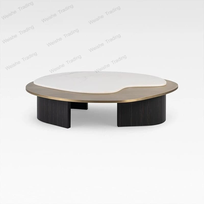 Italian natural marble cloud coffee table light luxury living room personalized tea table