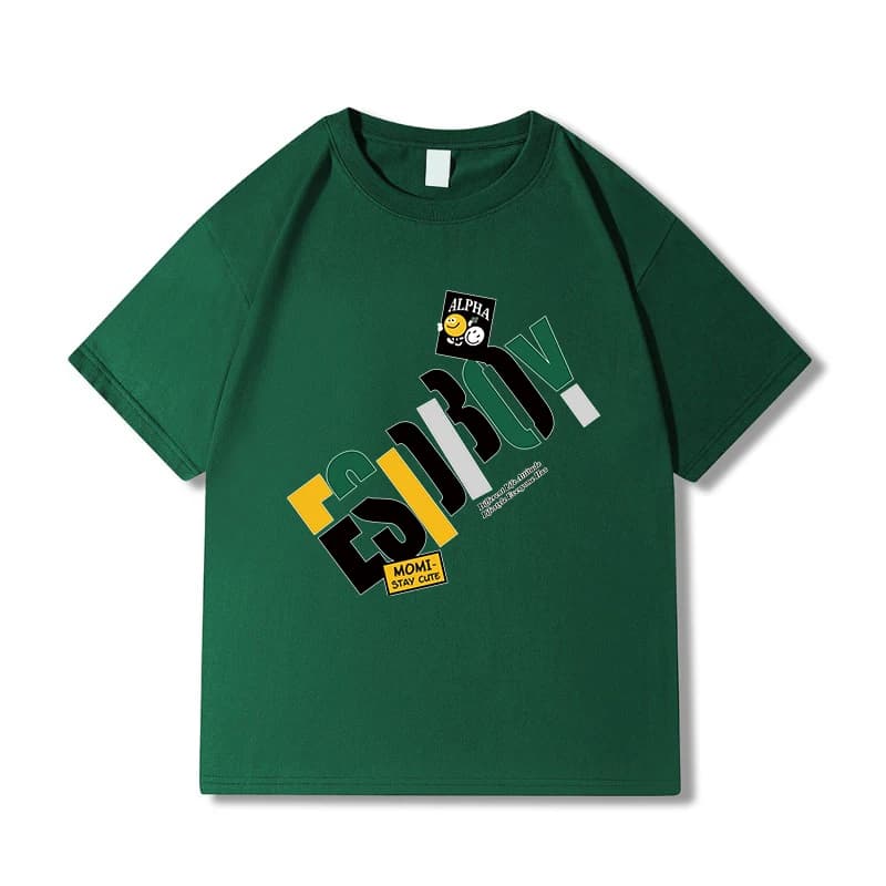 Summer Korean Fashion Short Sleeve Tops Tees Men 2024 New Men's T Shirt Casual Harajuku Men Clothing Print Graphics T Shirts Men
