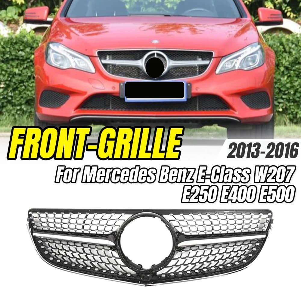For Mercedes Benz E-Class W207 E250 E400 E500 13-16 Diamonds Style Front Bumper Grille,Car Styling Upgrade Parts & Accessories.
