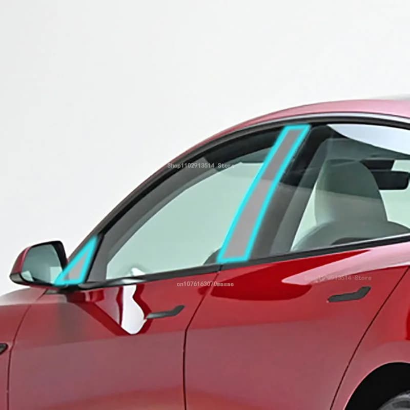 For TESLA Model 3 2023-2024 Car Door Window Center Middle B C Column Pillar Post Cover Mirror Effect Trim Sticker