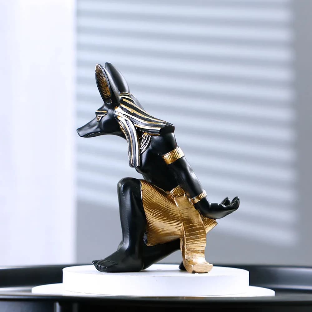 1pcs Resin Vintage Egyptian Anubis Dog Cat God Figurines Wine Rack Bottle Holder Storage Statue Home Living Room Desktop Decor