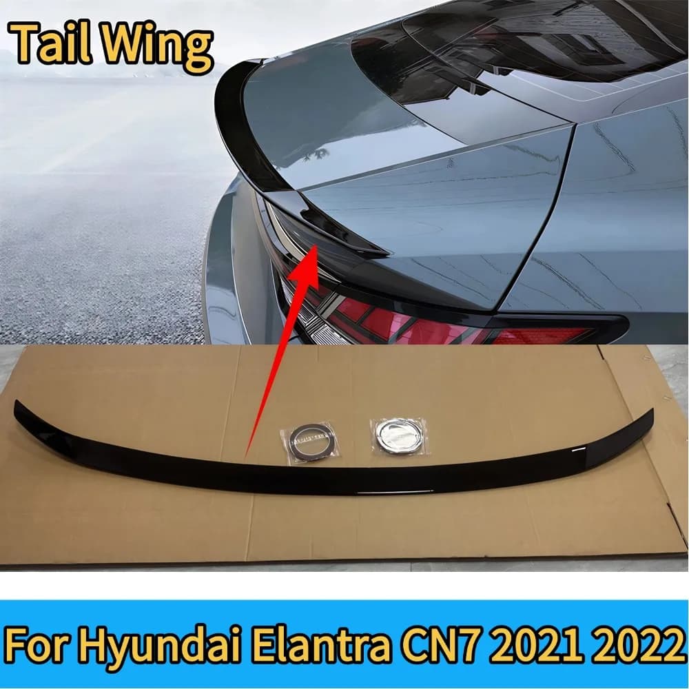 fCar Rear Trunk Lid Lip Body Kit Spoiler Winfgs For Hyundai Elantra CN7 2021 2022 Sport Styling Carbon Tuning Exterior Accessor