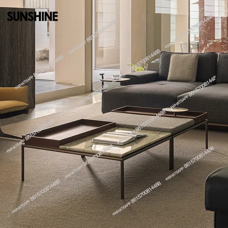 Italian marble coffee table removable living room minimalist multi-functional coffee table