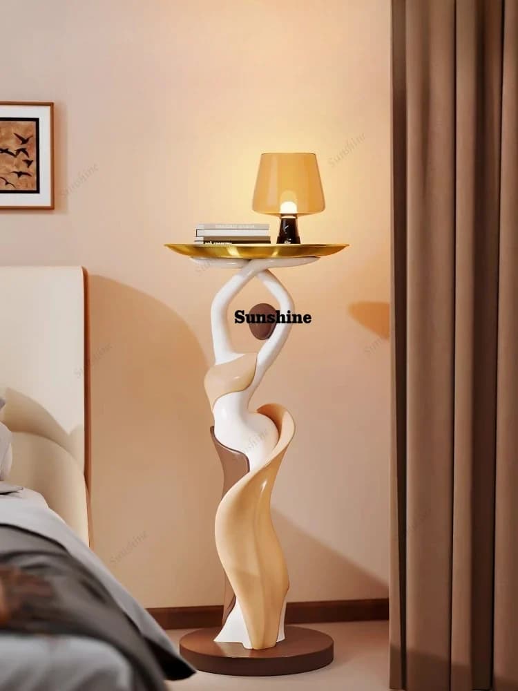 Nordic Art Home Decor Abstract Figure Statue Tray Storage Living Room Corner Storage Rack Large Floor Decoration Sculpture Gift