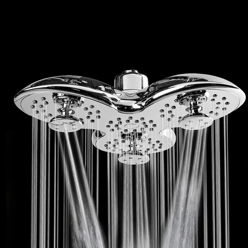 10 Inch ABS Bathroom Shower Head Petal Shape 3 Function Waterfall Adjustable Top Faucet Head SPA