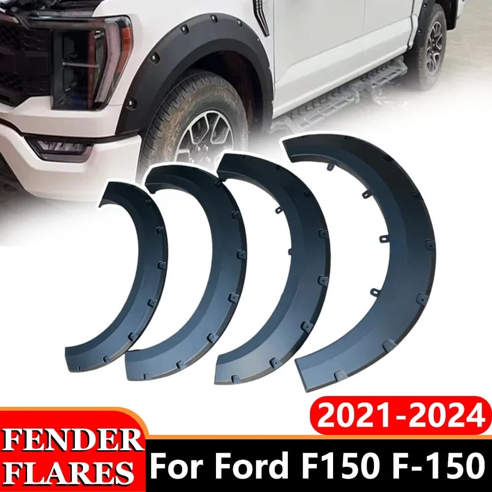 Wheel Arch Mudguards Fender Flares For Ford F150 F-150 2021 2022 2023 2024Fender With Bolt Nuts Pickup Truck 4X4 Car Accessories