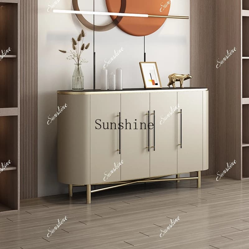 American rural home living room simple light luxury integrated rock slab dining side cabinet  FT