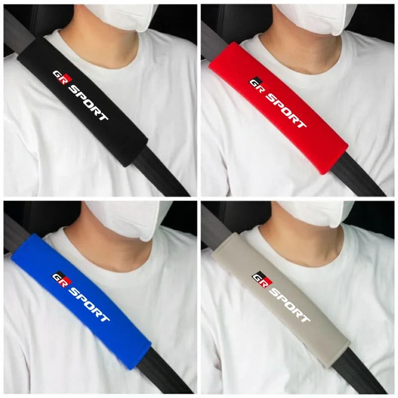 Car Seat Belt Shoulder Cover Breathable Protection Safety SeatBelt Pad For GR Sport Gazoo Racing Yaris 86 Corolla Hilux Supra