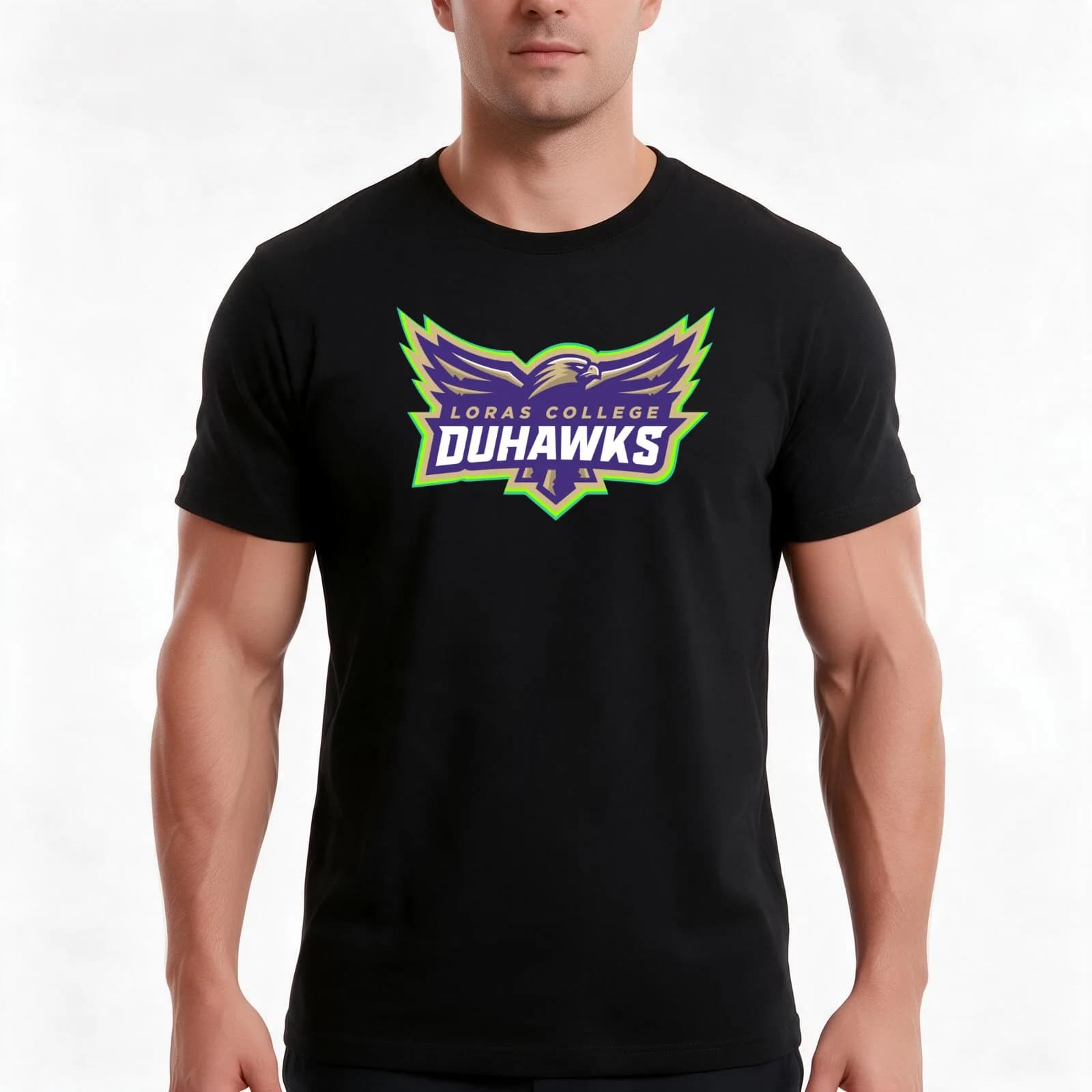 Loras Duhawks T-Shirt, Summer Casual Cotton Tee, Oversized Streetwear Tops, Vintage Graphic Print, Loose Fit Short Sleeve