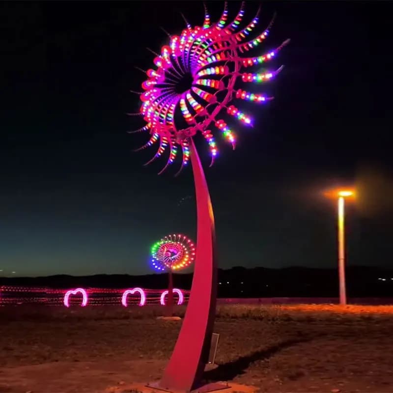 Interactive Outdoor Metal Art Wind Sculpture Playground Props Landmark Decoration for Display Space Outdoor Amusement Equipment