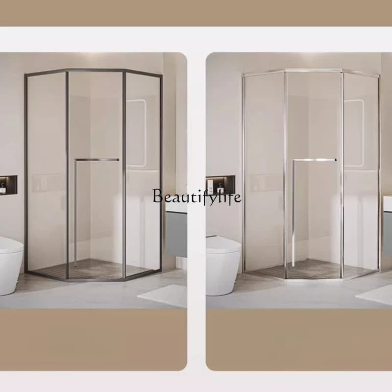 02 Inner sliding door Diamond shower room Bathroom wet and dry separation partition