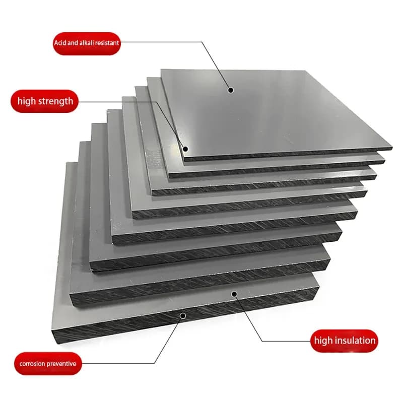 Gray PVC Plastic Board 2mm to 30mm Thick 100x200 200x200 200x300 300x400mm Sheet