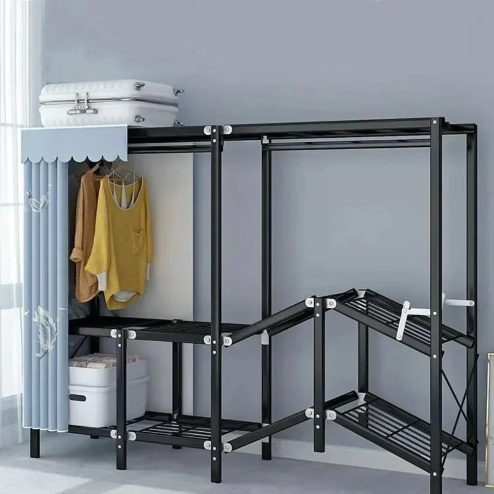 #For Installation-Free Foldable Closet Folding Wardrobe Simple Clothing Storage Rack Dustproof Integrated Shelf Organizer Cabine