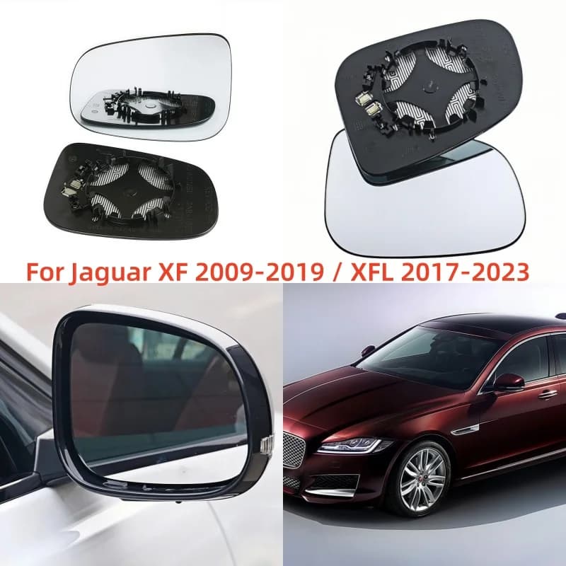 Car Rearview Side Mirrors Lens Door Wing Rear View Mirror Glass with Heating For Jaguar XF 2009-2019 / XFL 2017-2023
