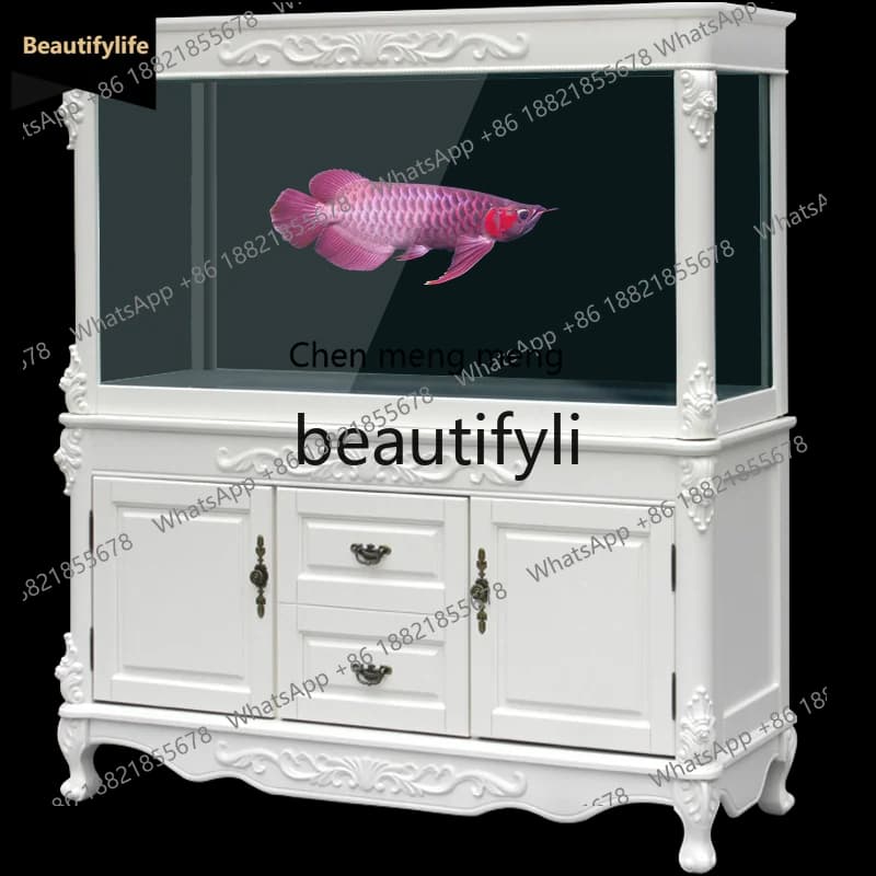X  GG Solid Wood Fish Tank Entrance Living Room Ecological Bottom Filter No Water Change Needed Large Medium Small Aquarium