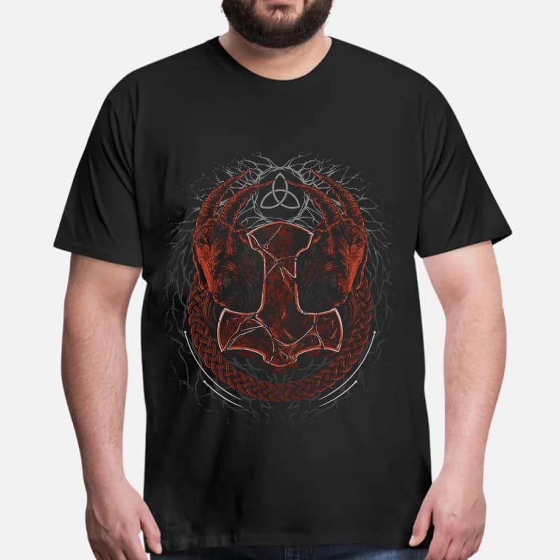 Mjolnir Viking Thor Hammer Gift t shirt Short Sleeve tee Norse Mythology Valhalla Graphic Clothes All size tops S-6XL