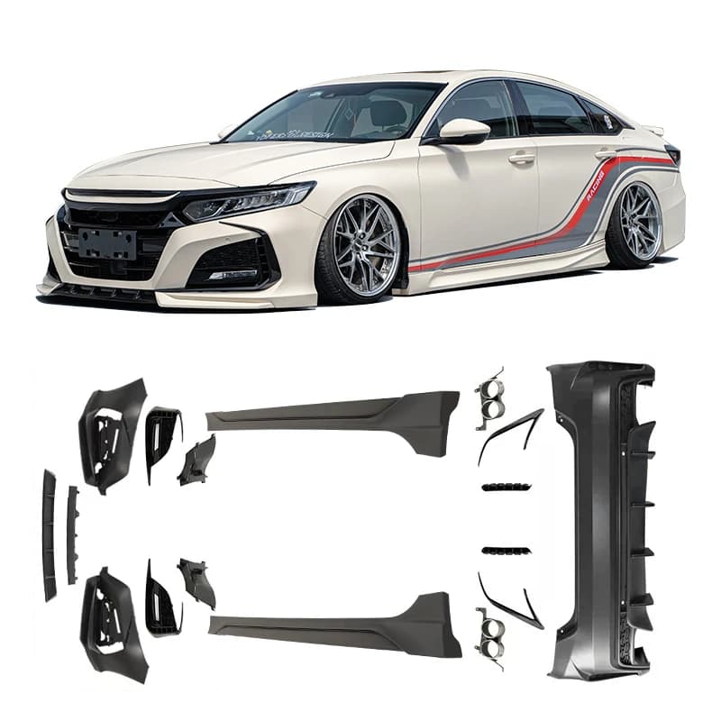 High Quality New Style Body Kit Front Bumper Lip Side Skirt Rear Diffuser Spoiler Fit for 10th Gen Accord 2018-2022
