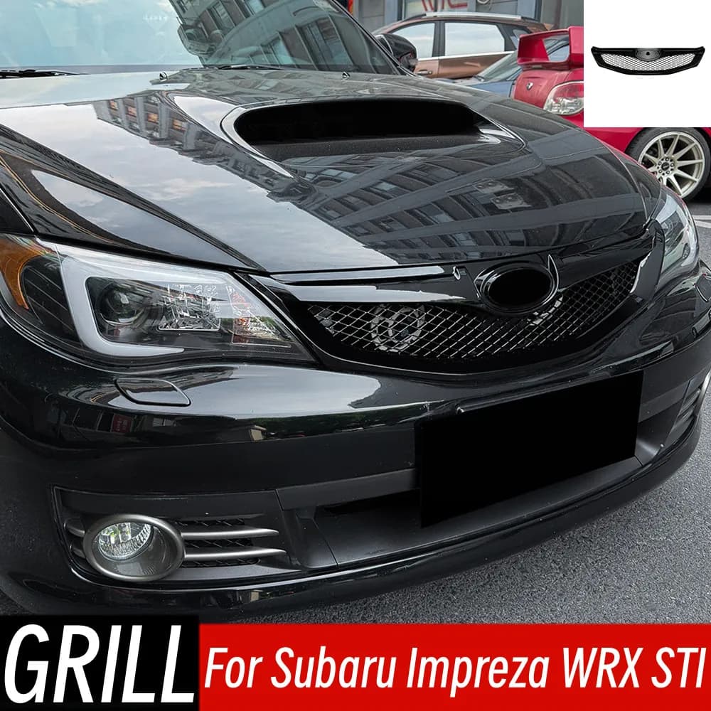 For Subaru Impreza WRX STI Front Grille Racing Grills Front Upper Bumper Hood Mesh Grid Air Intake Grille Car Accessories Part ﻿