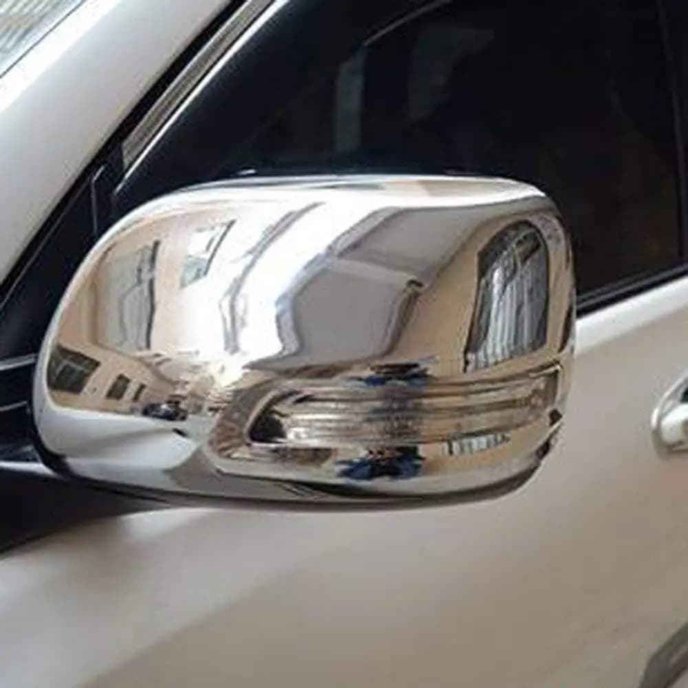 Chrome Door Side Mirror Cover with LED Light for Toyota Land Cruiser Prado FJ120 2003-2009 Best Value Car Parts