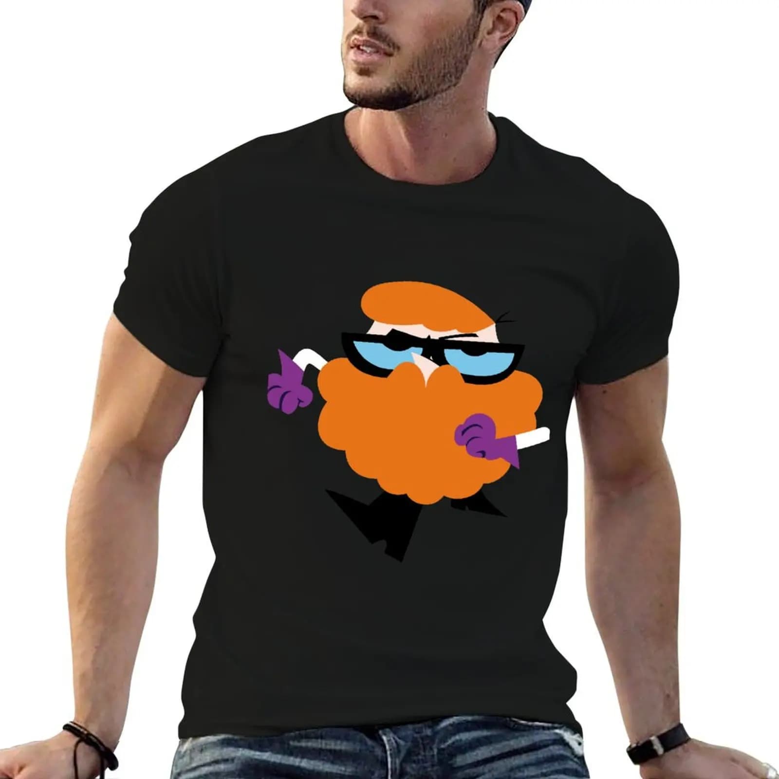 Dexter Beard Lab T-Shirt Breathable Basic Cotton T-Shirt