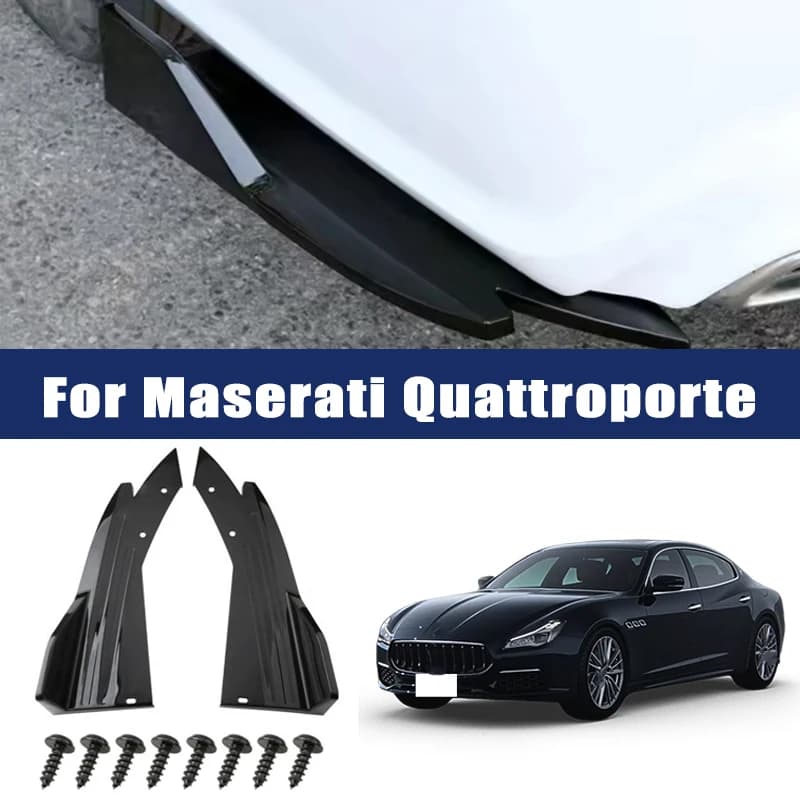 Car Rear Bumper Spoiler Lip Carbon Fiber Wing Trim Anti-crash Diffuser Side Skirt Wrap Angle Splitter For Maserati Quattroporte