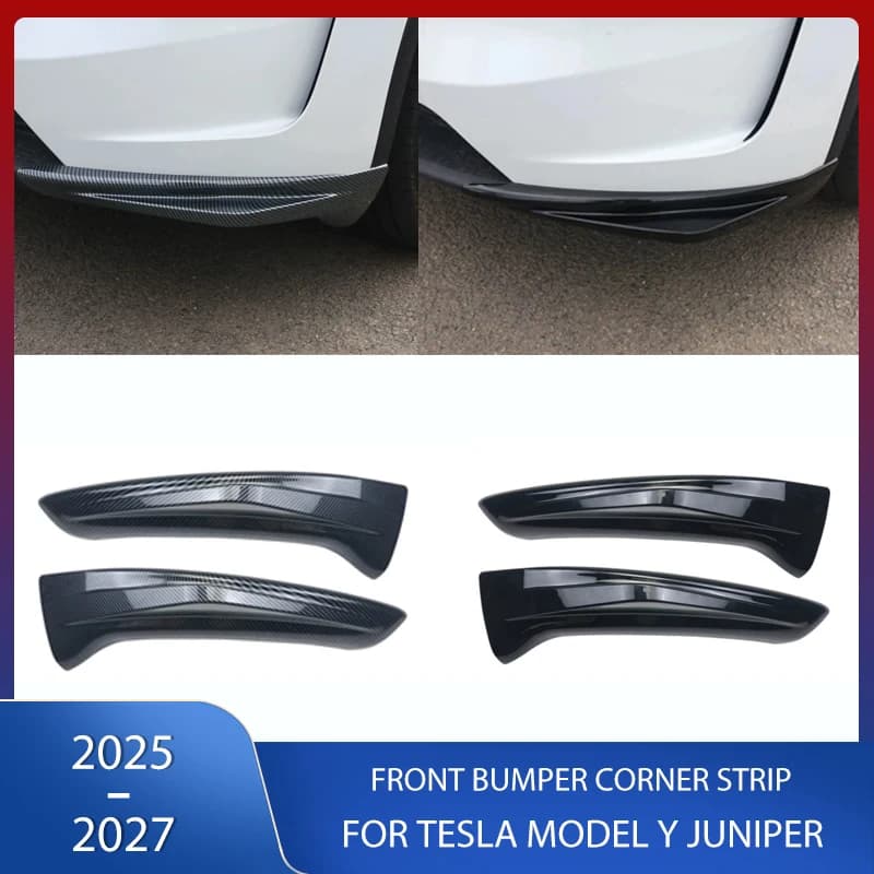 Front Bumper Corner Strip Protection Angle Decoration Sticker For Tesla Model Y Juniper 2025 2026 2027