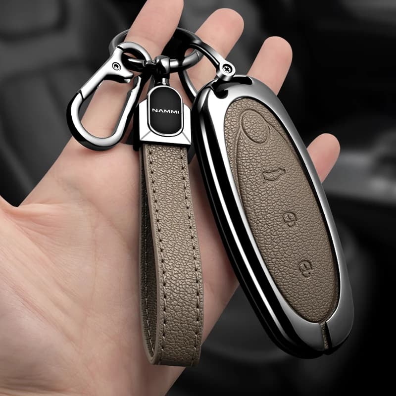 New Zinc Alloy Leather Car Remote Key Case Cover Fob Protector Shell for Dongfeng Nammi box 01 2025 Auto Interior Accessories