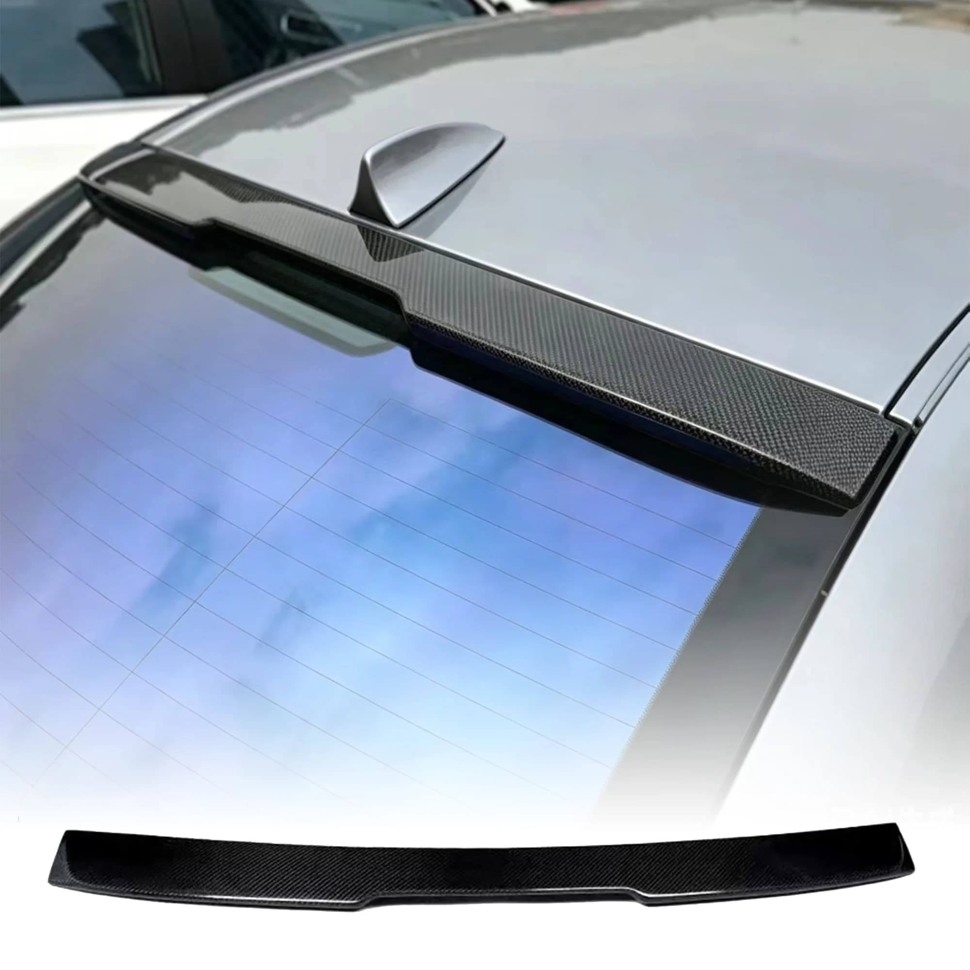 Real Carbon Fiber Blade Style Roof Spoiler Car Exterior Modification Accessories Fit For BMW 5 Series E60