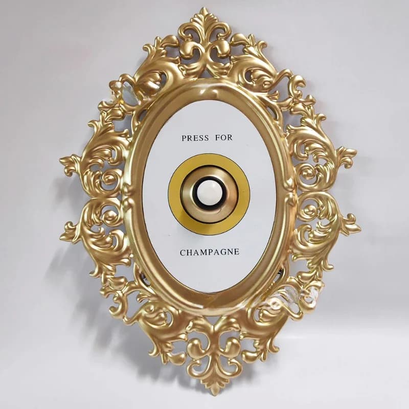 Creative Press for Champagne Bell Sign Decor Doorbell Ring Mini Press Doorbell Home Wall Decor Vintage Desktop Decorations