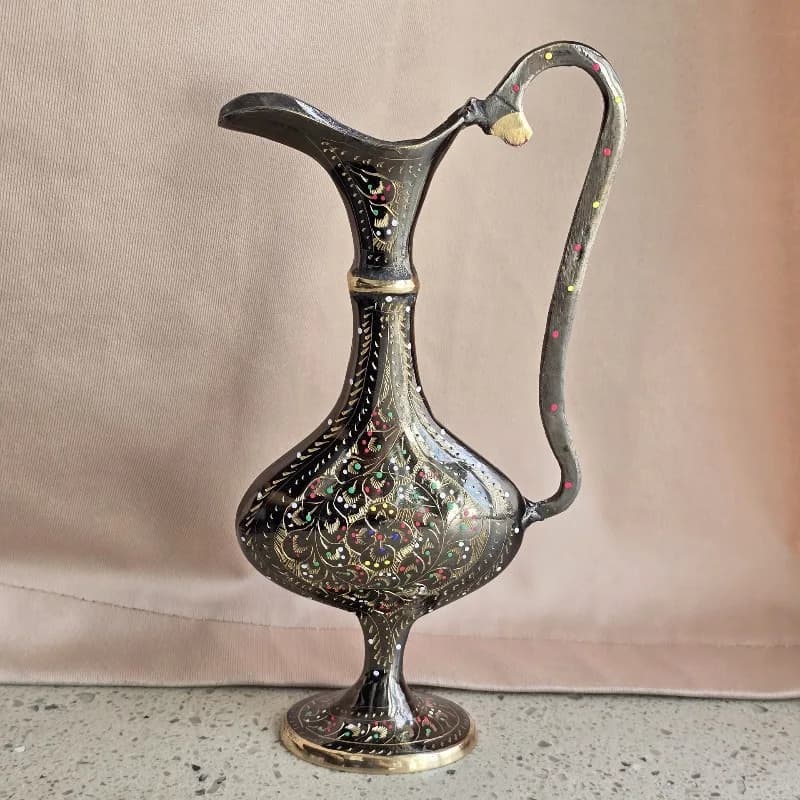 Copper flat pot ornament handicrafts, Pakistan hand-carved home accessories soft decoration model room living room study