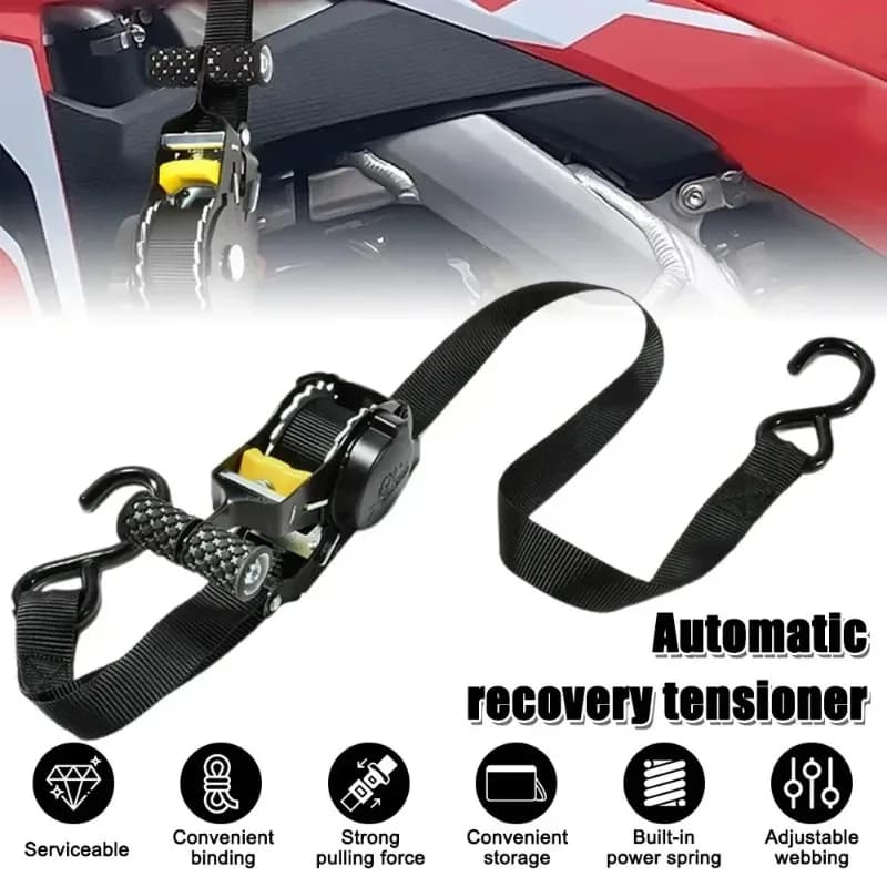 Heavy-duty Car Cargo Tie-down Straps Retractable Ratchet Tie-down Straps 1500 Lb Load Capacity Suitable for Motorcycles and Cars